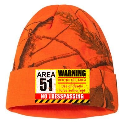 Restricted Area 51 No Trespassing Funny Kati Licensed 12" Camo Beanie