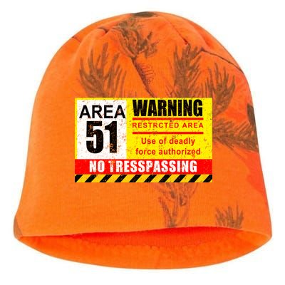 Restricted Area 51 No Trespassing Funny Kati - Camo Knit Beanie