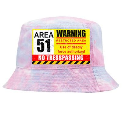 Restricted Area 51 No Trespassing Funny Tie-Dyed Bucket Hat