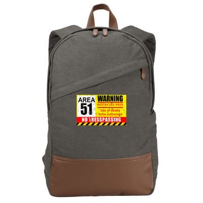 Restricted Area 51 No Trespassing Funny Cotton Canvas Backpack