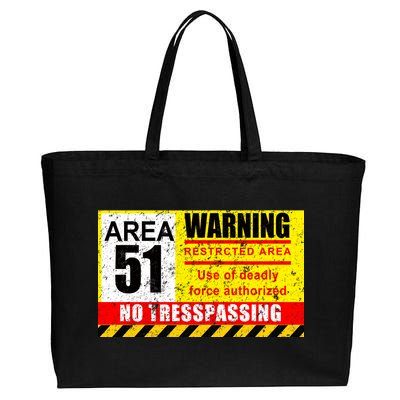 Restricted Area 51 No Trespassing Funny Cotton Canvas Jumbo Tote