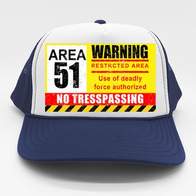 Restricted Area 51 No Trespassing Funny Trucker Hat