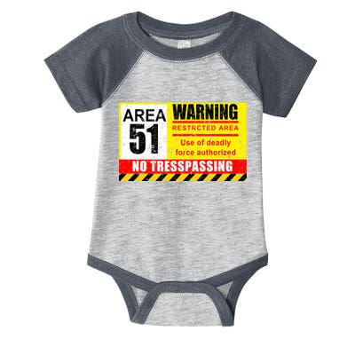 Restricted Area 51 No Trespassing Funny Infant Baby Jersey Bodysuit