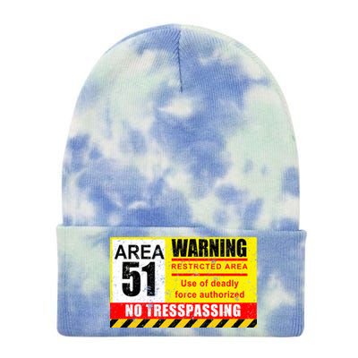 Restricted Area 51 No Trespassing Funny Tie Dye 12in Knit Beanie