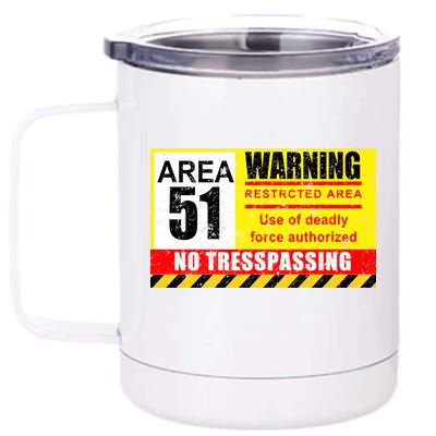 Restricted Area 51 No Trespassing Funny 12 oz Stainless Steel Tumbler Cup