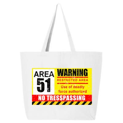 Restricted Area 51 No Trespassing Funny 25L Jumbo Tote