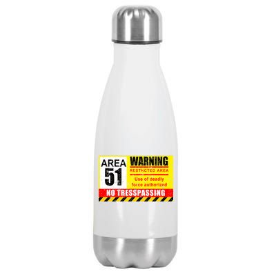 Restricted Area 51 No Trespassing Funny Stainless Steel Insulated Water Bottle