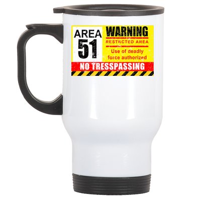 Restricted Area 51 No Trespassing Funny Stainless Steel Travel Mug