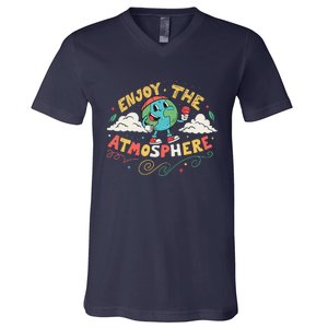 Retro Enjoy The Atmosphere Funny Earth Day V-Neck T-Shirt