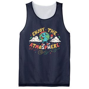 Retro Enjoy The Atmosphere Funny Earth Day Mesh Reversible Basketball Jersey Tank