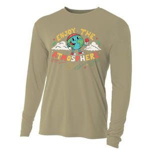 Retro Enjoy The Atmosphere Funny Earth Day Cooling Performance Long Sleeve Crew