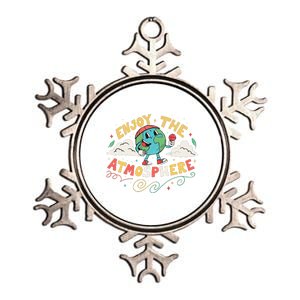 Retro Enjoy The Atmosphere Funny Earth Day Metallic Star Ornament