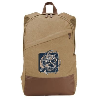 Raccoon Evil Third Eye Witchy Halloween Goth Racoon Cotton Canvas Backpack