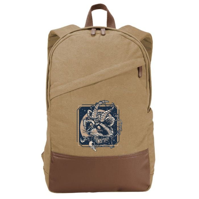 Raccoon Evil Third Eye Witchy Halloween Goth Racoon Cotton Canvas Backpack
