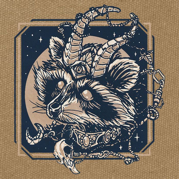 Raccoon Evil Third Eye Witchy Halloween Goth Racoon Cotton Canvas Backpack