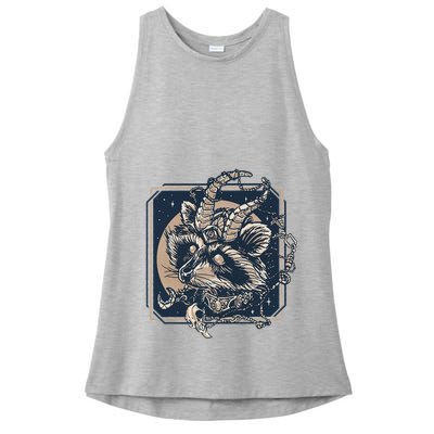 Raccoon Evil Third Eye Witchy Halloween Goth Racoon Ladies PosiCharge Tri-Blend Wicking Tank