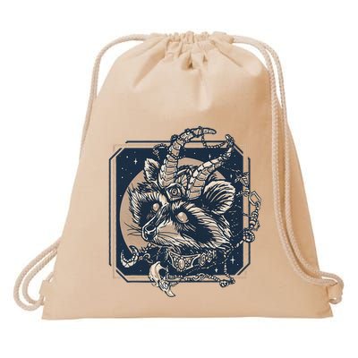 Raccoon Evil Third Eye Witchy Halloween Goth Racoon Drawstring Bag