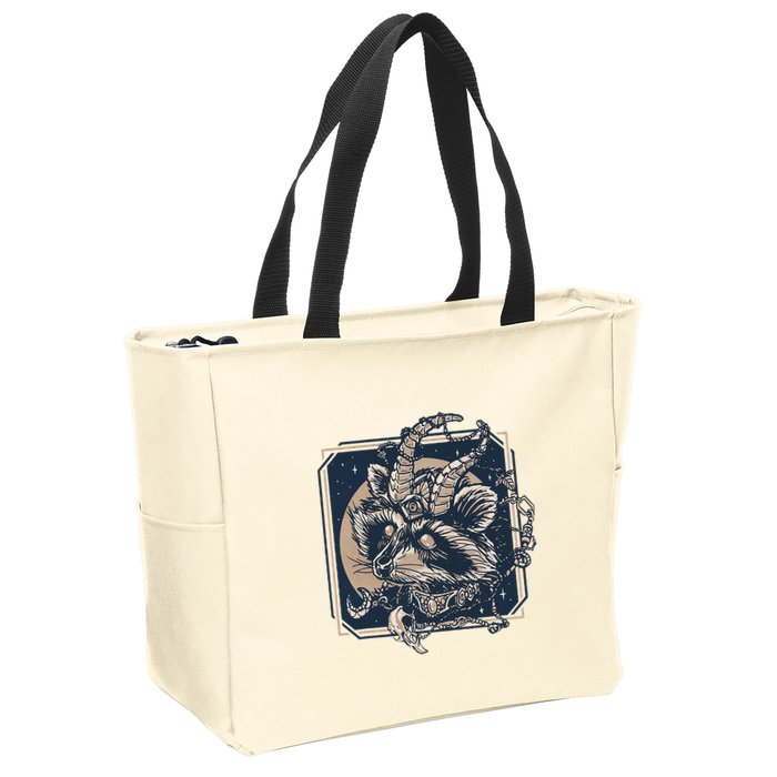 Raccoon Evil Third Eye Witchy Halloween Goth Racoon Zip Tote Bag