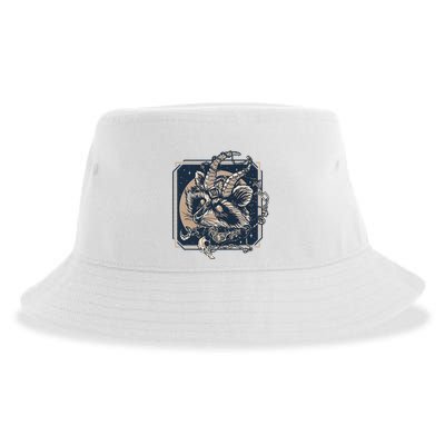 Raccoon Evil Third Eye Witchy Halloween Goth Racoon Sustainable Bucket Hat