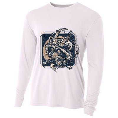 Raccoon Evil Third Eye Witchy Halloween Goth Racoon Cooling Performance Long Sleeve Crew