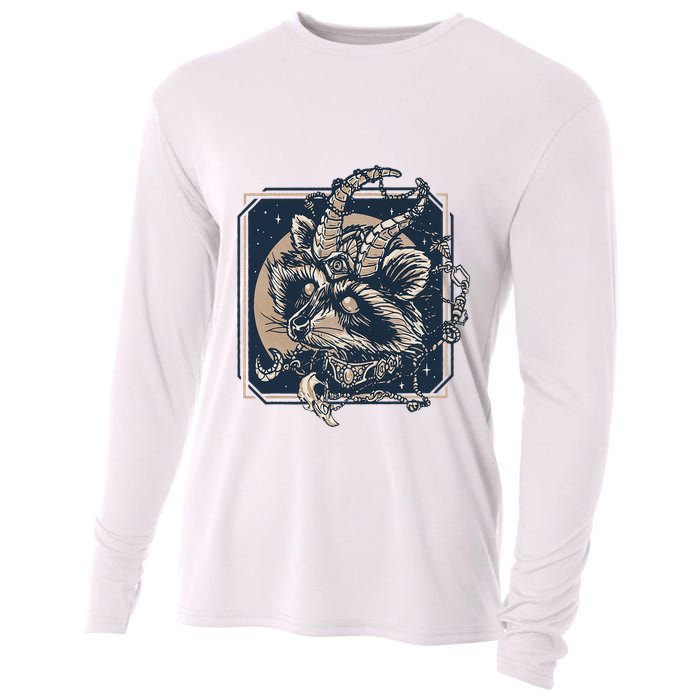 Raccoon Evil Third Eye Witchy Halloween Goth Racoon Cooling Performance Long Sleeve Crew