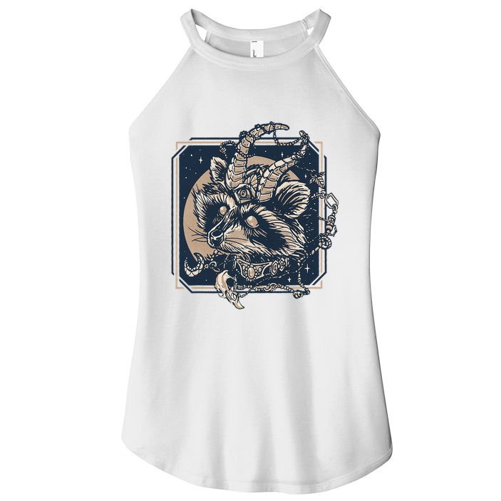 Raccoon Evil Third Eye Witchy Halloween Goth Racoon Women's Perfect Tri Rocker Tank