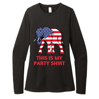 Republican Elephant This Is My Party Womens CVC Long Sleeve Shirt