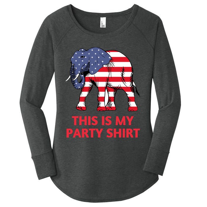 Republican Elephant This Is My Party Women's Perfect Tri Tunic Long Sleeve Shirt