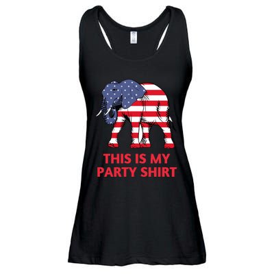 Republican Elephant This Is My Party Ladies Essential Flowy Tank