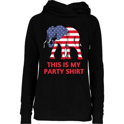 Republican Elephant This Is My Party Womens Funnel Neck Pullover Hood