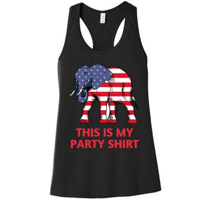 Republican Elephant This Is My Party Women's Racerback Tank