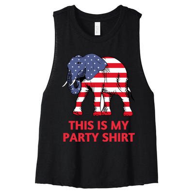 Republican Elephant This Is My Party Women's Racerback Cropped Tank