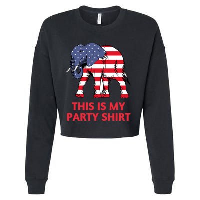 Republican Elephant This Is My Party Cropped Pullover Crew