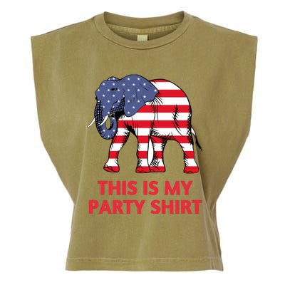 Republican Elephant This Is My Party Garment-Dyed Women's Muscle Tee