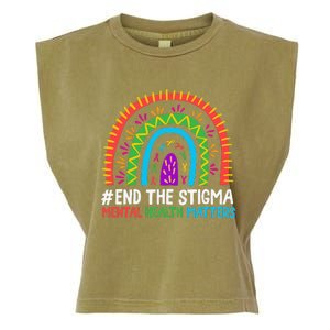 Rainbow End The Stigma Mental Health Matter Awareness  Garment-Dyed Women's Muscle Tee