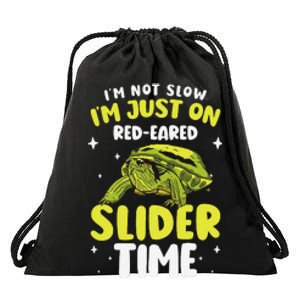 Red Eared Turtle Red Eared Funny Red Eared Slider Turtle Drawstring Bag