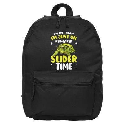 Red Eared Turtle Red Eared Funny Red Eared Slider Turtle 16 in Basic Backpack