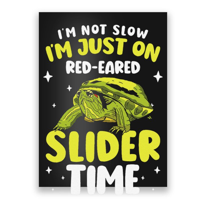 Red Eared Turtle Red Eared Funny Red Eared Slider Turtle Poster