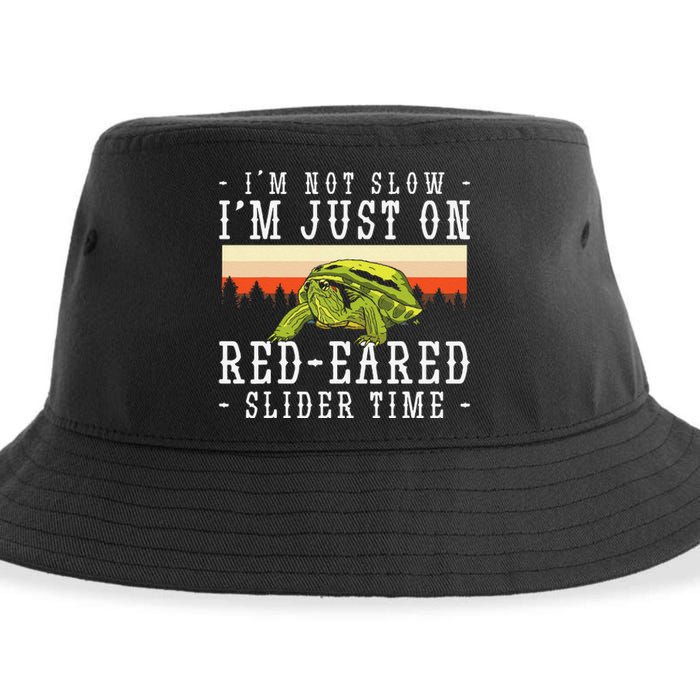 Red Eared Turtle Red Eared Funny Red Eared Slider Turtle Sustainable Bucket Hat