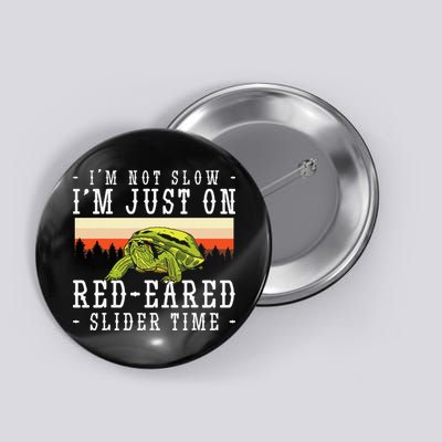 Red Eared Turtle Red Eared Funny Red Eared Slider Turtle Button