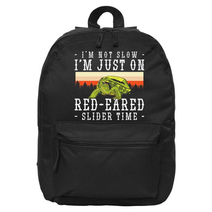 Red Eared Turtle Red Eared Funny Red Eared Slider Turtle 16 in Basic Backpack