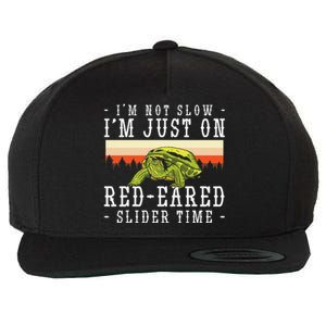 Red Eared Turtle Red Eared Funny Red Eared Slider Turtle Wool Snapback Cap