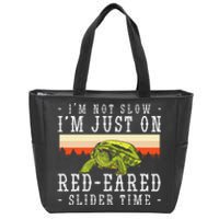 Red Eared Turtle Red Eared Funny Red Eared Slider Turtle Zip Tote Bag