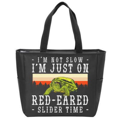 Red Eared Turtle Red Eared Funny Red Eared Slider Turtle Zip Tote Bag