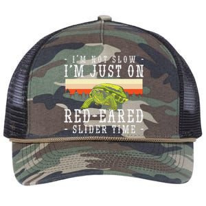 Red Eared Turtle Red Eared Funny Red Eared Slider Turtle Retro Rope Trucker Hat Cap