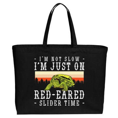 Red Eared Turtle Red Eared Funny Red Eared Slider Turtle Cotton Canvas Jumbo Tote