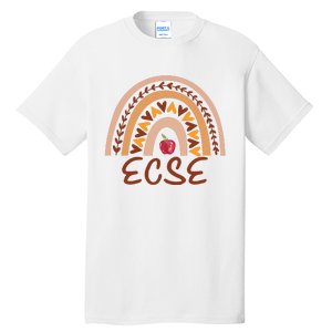 Rainbow Ecse Team Back To School Appreciation Fall Tall T-Shirt