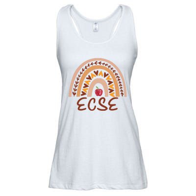 Rainbow Ecse Team Back To School Appreciation Fall Ladies Essential Flowy Tank