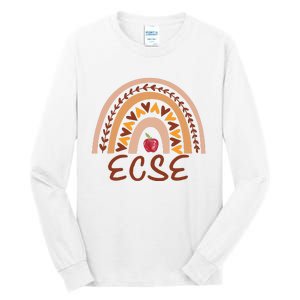 Rainbow Ecse Team Back To School Appreciation Fall Tall Long Sleeve T-Shirt