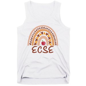 Rainbow Ecse Team Back To School Appreciation Fall Tank Top